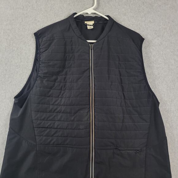 H&M Sport Black Vented Fill Zip Up Lightweight Quilted Running Vest Men's XL - Picture 2 of 13